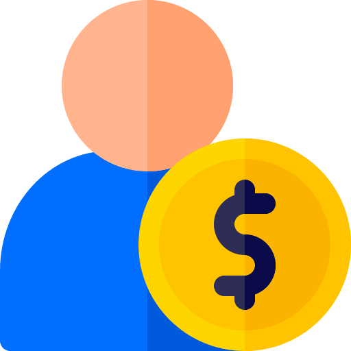 Employee cost dollar symbol people icon