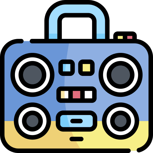 Boombox music and multimedia radio technology icon
