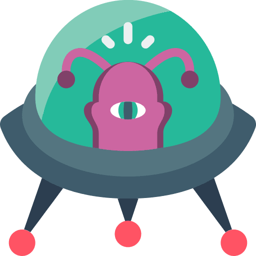 Space ship transportation ufo alien icon