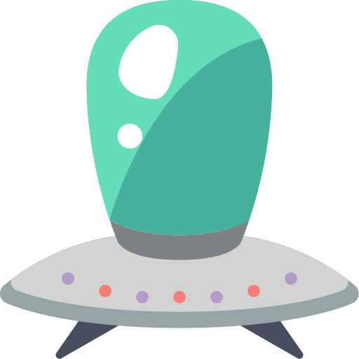 Space ship alien ufo technology icon