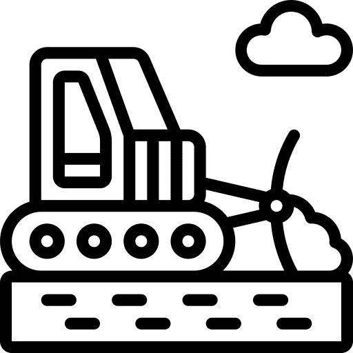 Bulldozer excavator construction industry icon