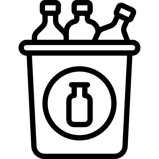 Bottles management waste bin icon