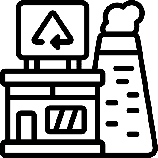 Recycling eco factory eco buildings icon