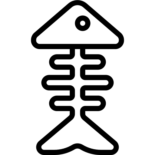 Bones bone animals fish skeleton icon