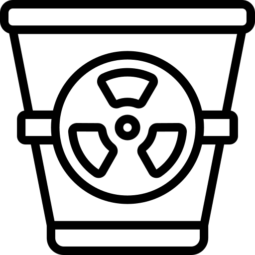 Waste bin signaling ecology and environment nuclear icon