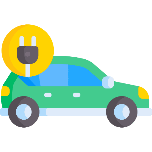 Electric car charging ev pickup car icon