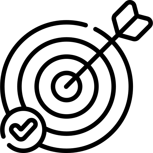 Goal darts business and finance weapons icon