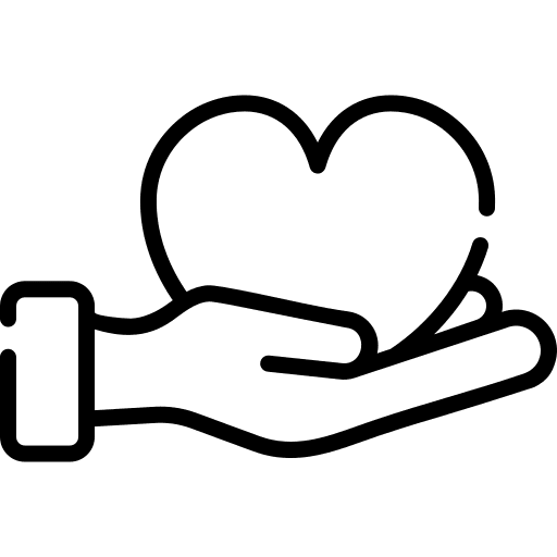 Passionate hand heart passionate hand icon