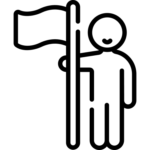 Rise rise flag standing icon