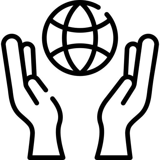 Hands internet earth globe earth icon