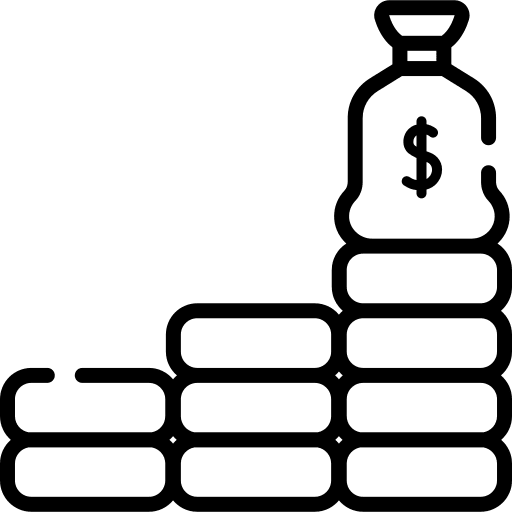 Income money bag salary dollar icon