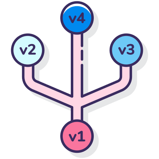 Version journey business and finance branch icon