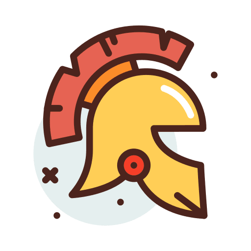 Roman warrior soldier helmet icon