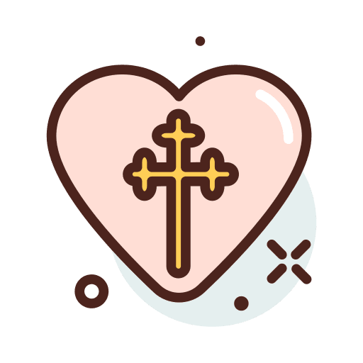 Heart cross love cultures icon