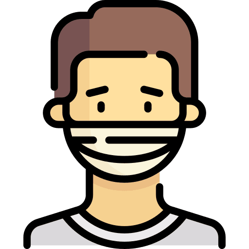 Medical mask covid 19 healthcare and medical symptoms icon