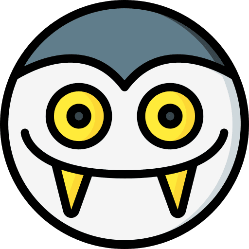 Happy monster feelings smiley icon