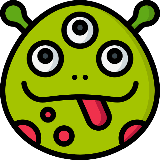 Silly emoticons alien feelings icon