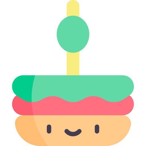 Tapa food and restaurant tapa brochette icon