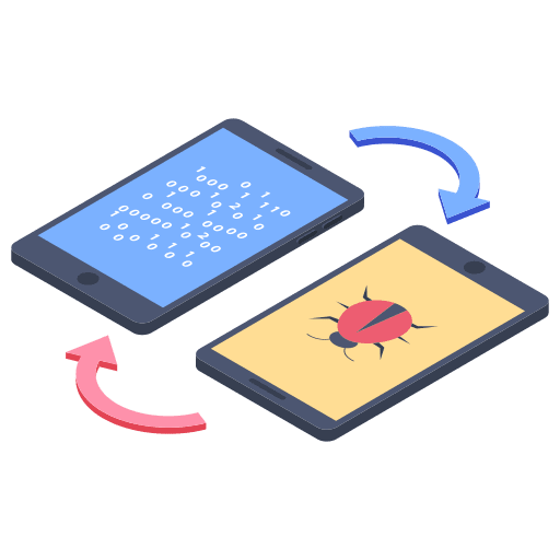 Hacking crime theft transfer icon