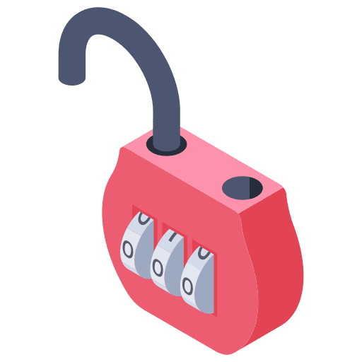 Open padlock padlock encrypt code icon