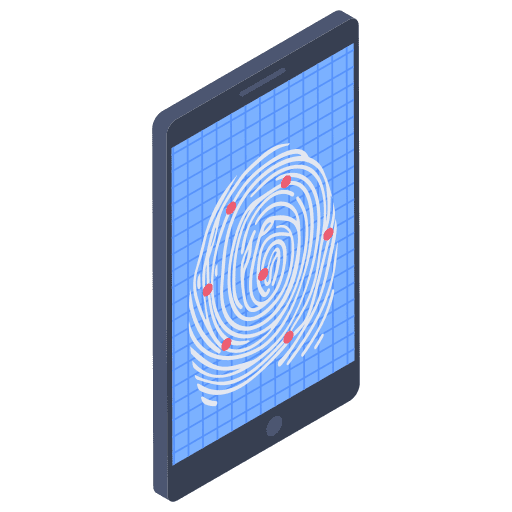Fingerprint scanner lock scan security icon