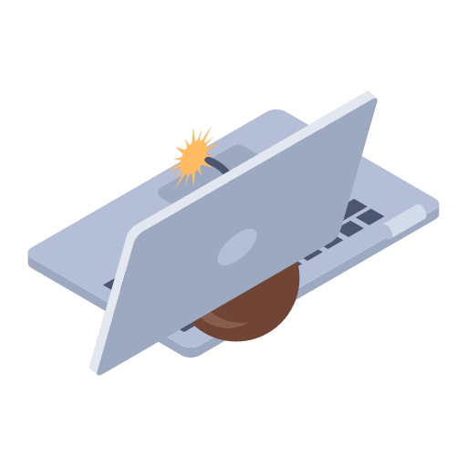 Hacking bomb hacking monitor icon