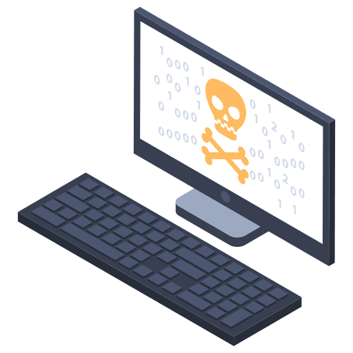 Hacking skull delivery hacking icon