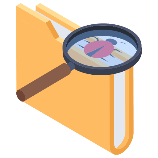 Virus scan virus insect files and folders icon