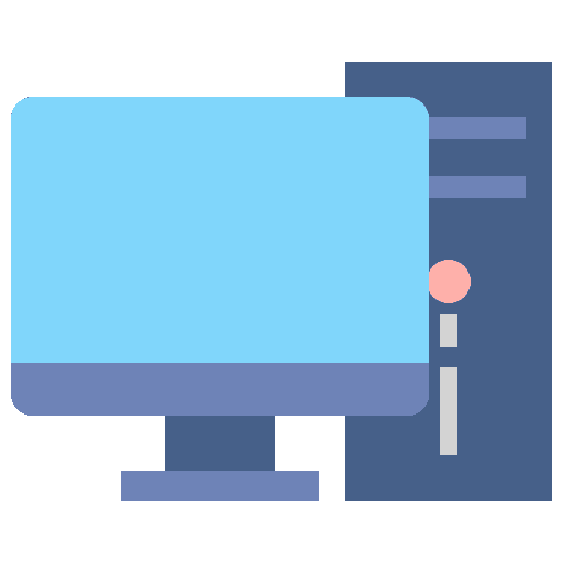 Desktop computer pc monitor screen tower icon