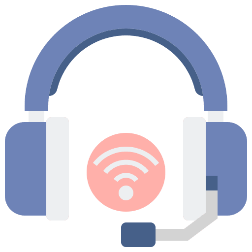 Wireless headphones audio music and multimedia wireless headphones icon