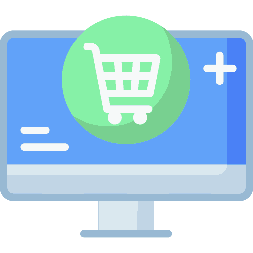 Online shopping computer commerce and shopping online icon