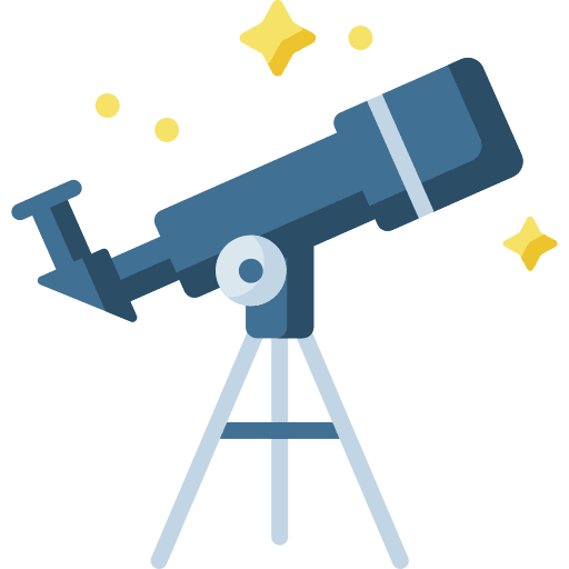 Telescope stars space hobbies and free time icon