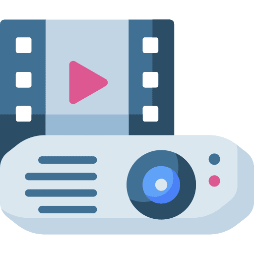 Movie projector video camera hobbies and free time icon