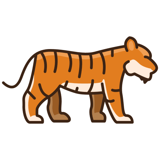 Tiger wild mammal zoo icon