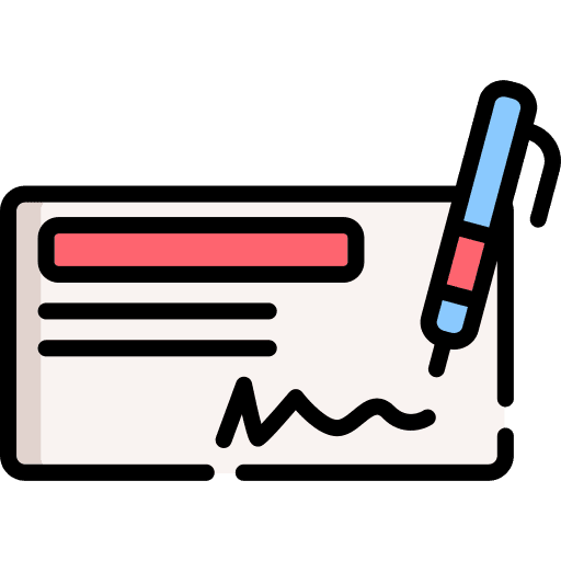 Cheque check banking business and finance icon