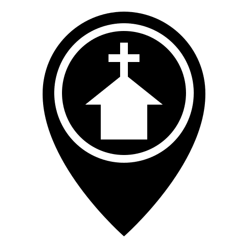 Church cross placeholder pointer icon