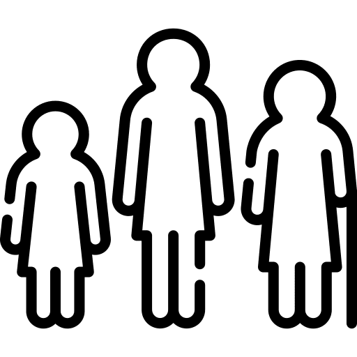 Age group girl old young icon