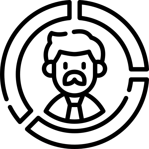 Audience market research graphic analysis icon