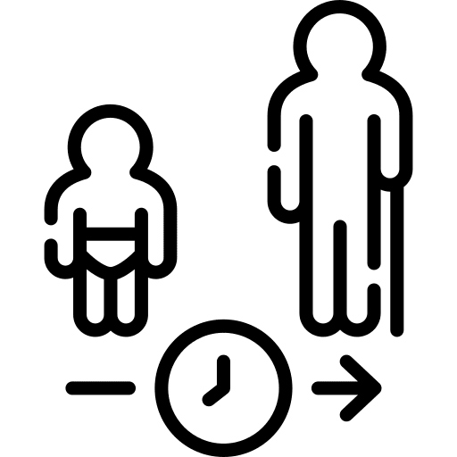 Growing up maturity time baby icon