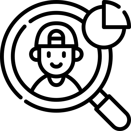 Market research market research marketing magnifying glass icon