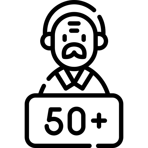 Old elderly caucasian man icon