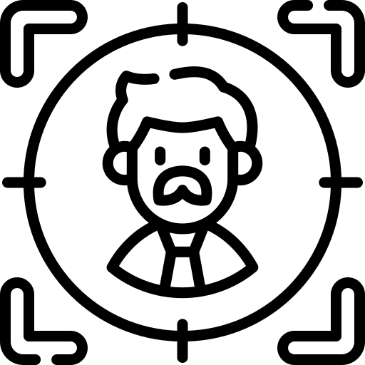 Target audience market research middle age user icon