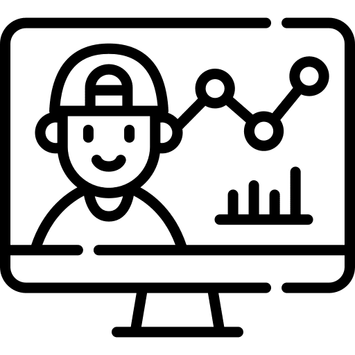 Market research computer market research analysis icon