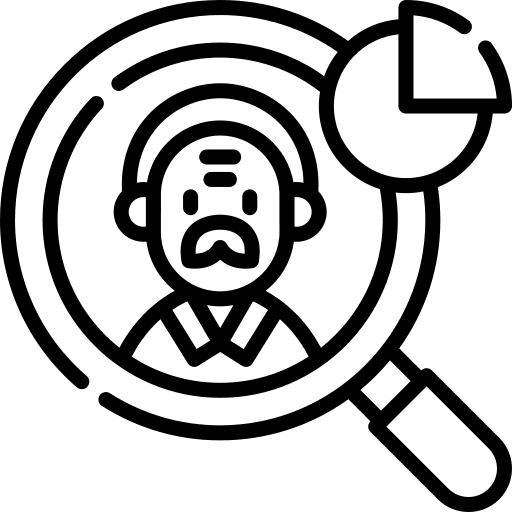 Market research man market research marketing icon