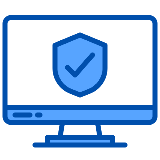 Protection shield firewall security icon