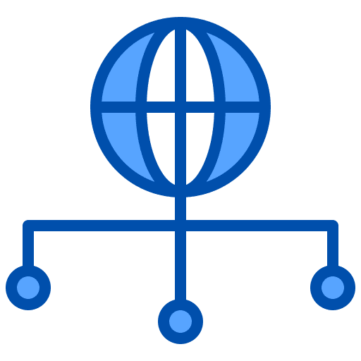 Global network nodes networking global network icon