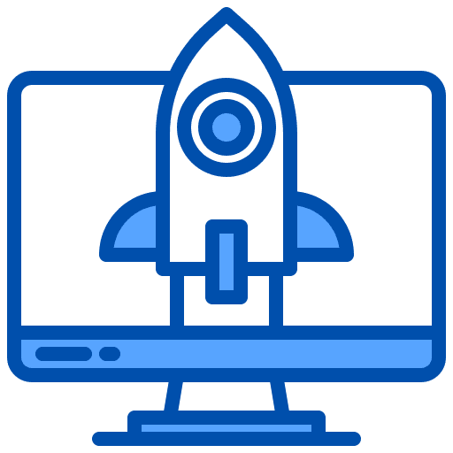 Startup web page startup rocket icon