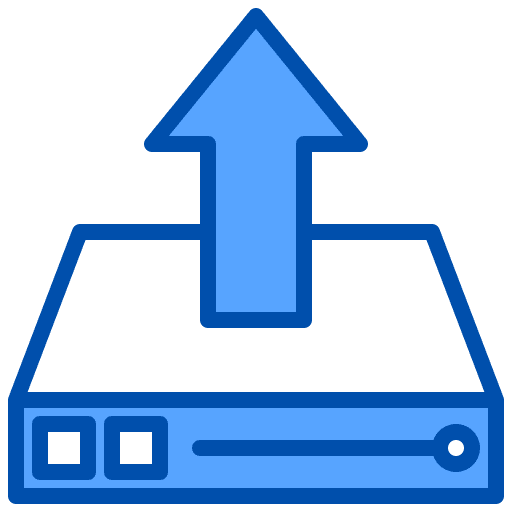 Upload electronics data harddrive icon