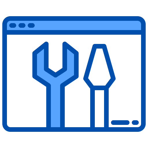 Web development website seo and web maintenance icon