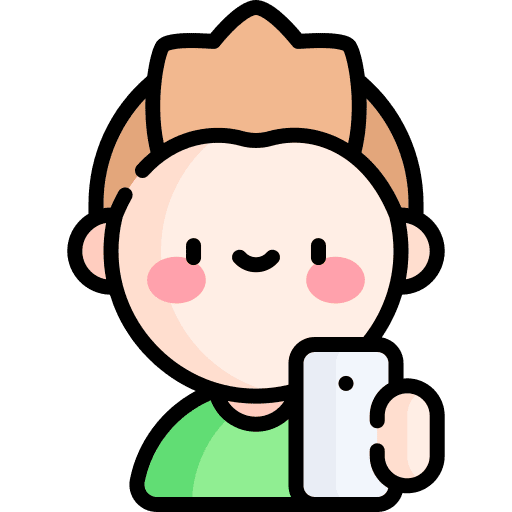 Follower smartphone caucasian boy icon
